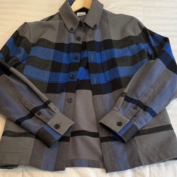 Burberry Other - Burberry Gray and Blue Check Shirt Jacket